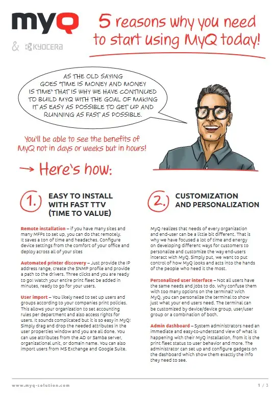 5 Reasons To Use MyQ, Kyocera, LA Office Solutions