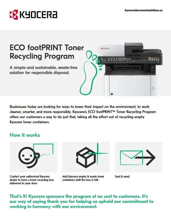 ECO FootPRINT, Kyocera, Enviroment, LA Office Solutions