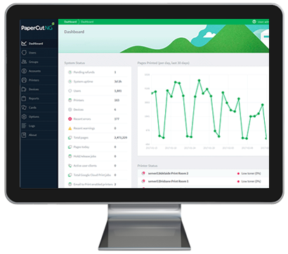 Papercut, Dashboard, LA Office Solutions