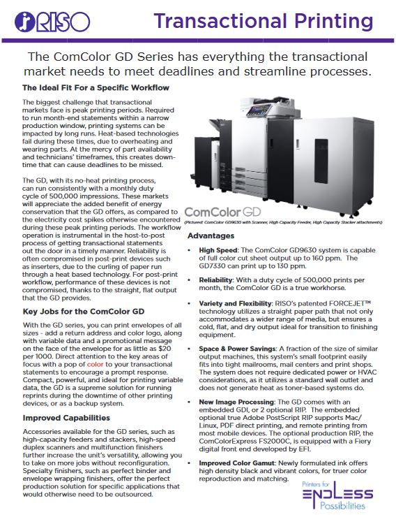 Transactional Printing, Riso, LA Office Solutions