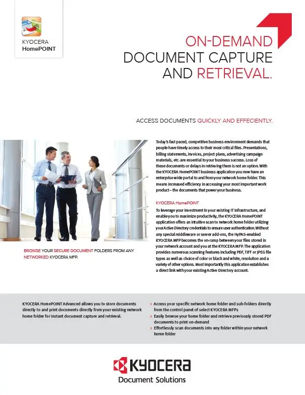Kyocera, Software, Capture And Distribution, Homepoint Advanced, LA Office Solutions