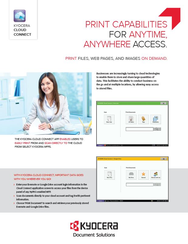 Kyocera, Software, Mobile, Cloud, Kyocera Cloud Connect, LA Office Solutions