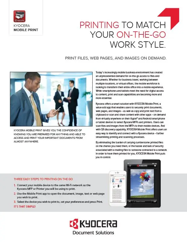 Kyocera, Software, Mobile, Cloud, Kyocera, Mobile Print, LA Office Solutions