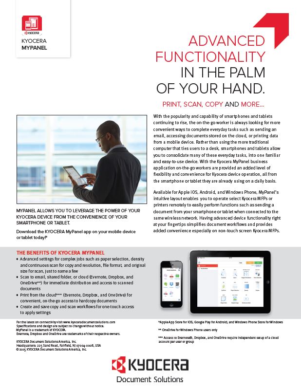 Kyocera, Software, Mobile, Cloud, Mypanel, LA Office Solutions