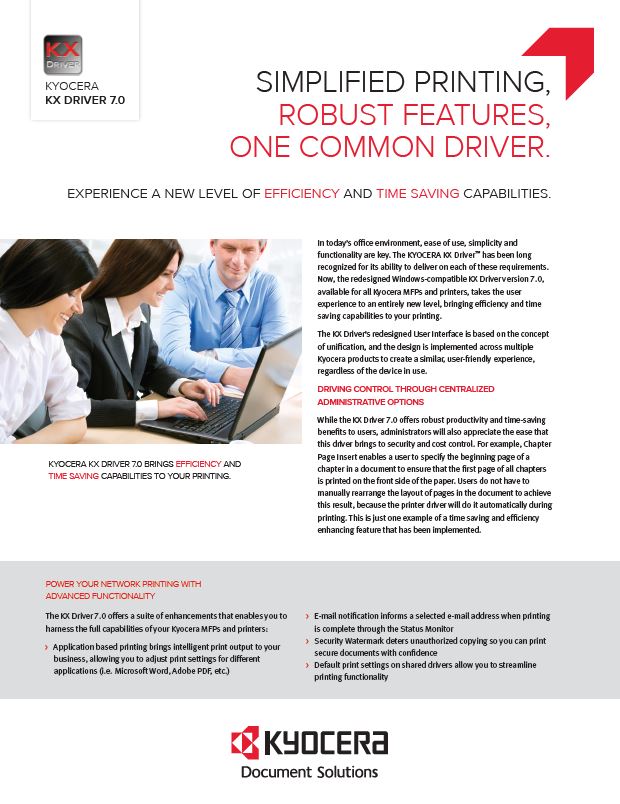 Kyocera, Software, Network Device Management, Kx Driver, LA Office Solutions