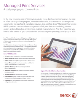 a cost per page that you can count on, MPS, Managed Print Services, Xerox, LA Office Solutions