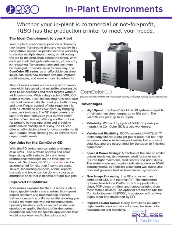 In Plant Environments, Riso, LA Office Solutions