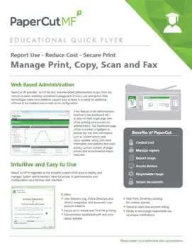 Papercut, Mf, Education Flyer, LA Office Solutions