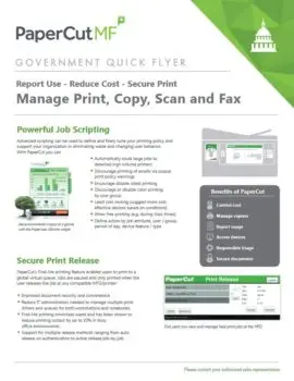 Papercut, Mf, Government Flyer, LA Office Solutions