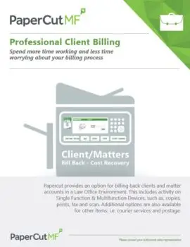 Papercut, Mf, Professional Client Billing, LA Office Solutions