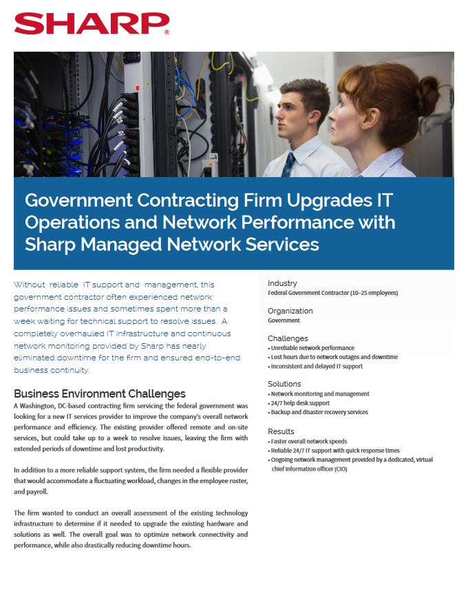 Sharp, Government Contractor, It, Case Study, LA Office Solutions