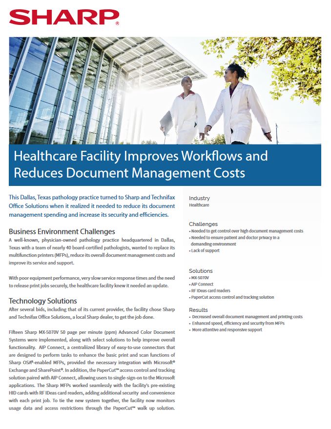 sharp, healthcare, LA Office Solutions