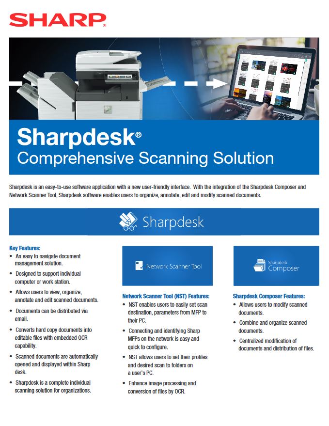 Sharp, Sharpdesk, scanning solution, LA Office Solutions