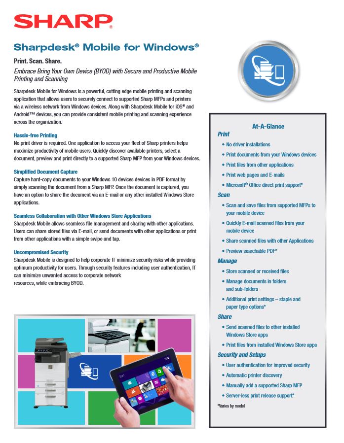 Sharpdesk, Mobile For Windows, sharp, LA Office Solutions