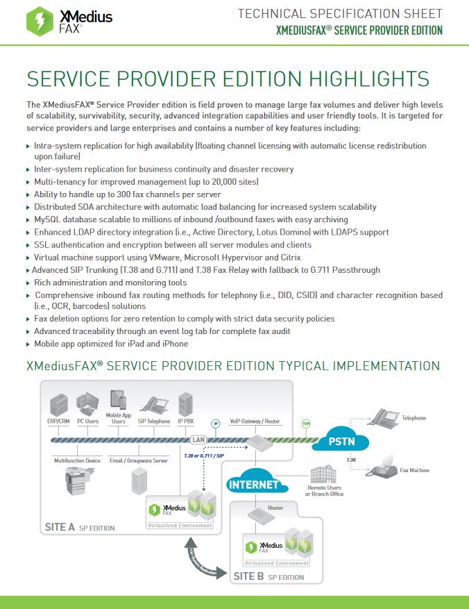 Xmedius Fax Service Provider Edition Brochure, XMedius Fax, LA Office Solutions